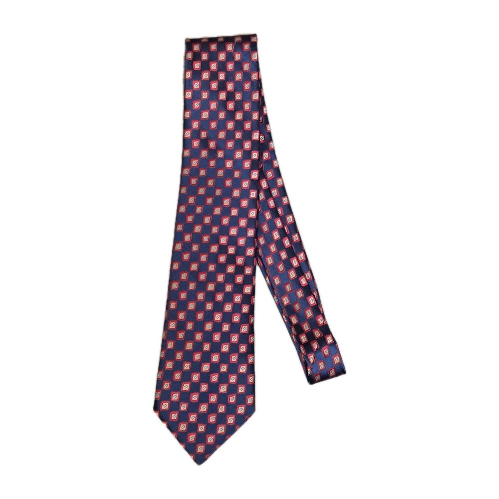 Charvet France Blue Red Woven Silk Tie Luxury